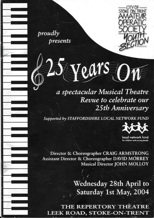 Stoke Youth Musical Theatre Company's 25 Years On poster
