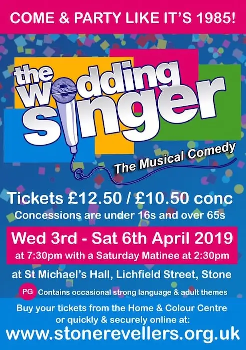 Stone Revellers Musical Theatre's The Wedding Singer poster
