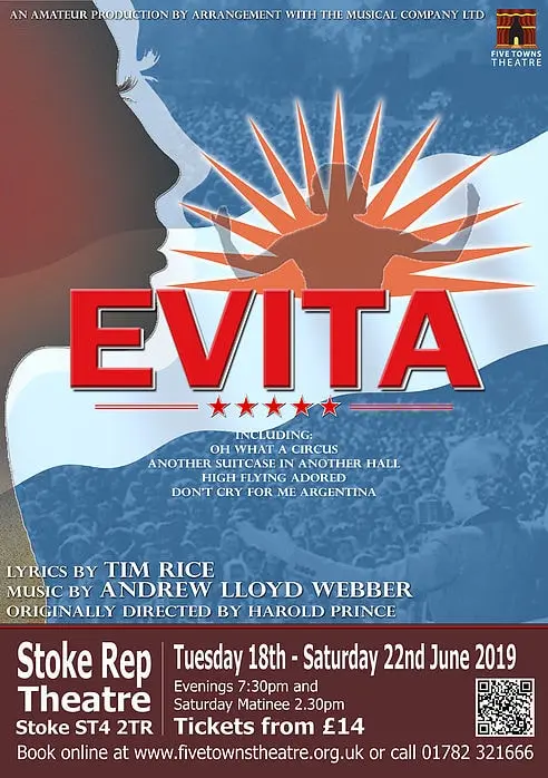 Five Towns Theatre's Evita poster