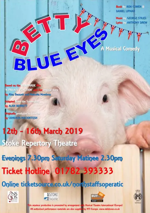 North Staffs Operatic Society's Betty Blue Eyes poster