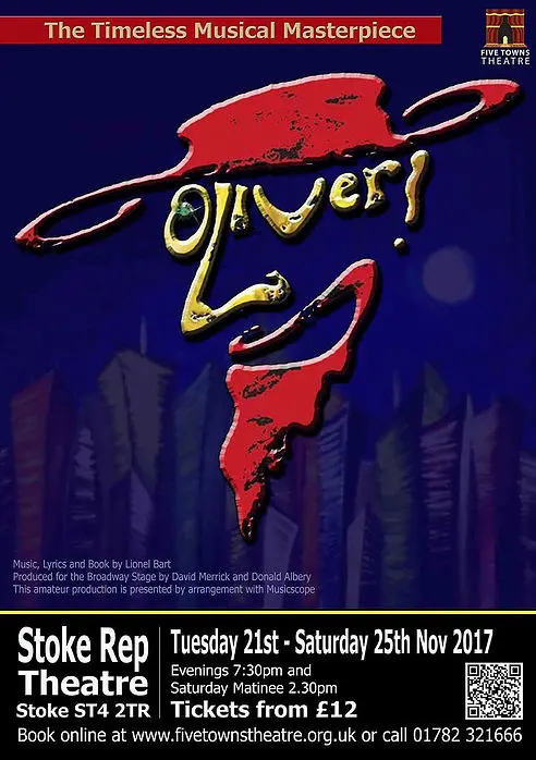 Five Towns Theatre's Oliver! poster