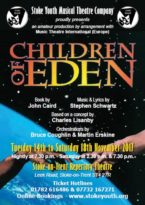 Stoke Youth Musical Theatre Company's Children of Eden poster