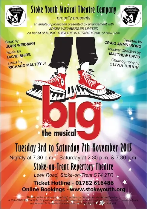 Stoke Youth Musical Theatre Company's BIG! The Musical poster