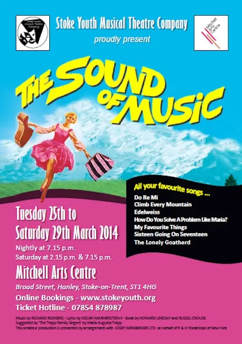 Stoke Youth Musical Theatre Company's The Sound of Music poster