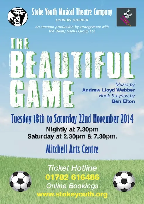 Stoke Youth Musical Theatre Company's The Beautiful Game poster