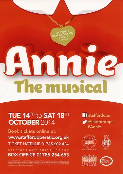 Musical Theatre Stafford's Annie poster