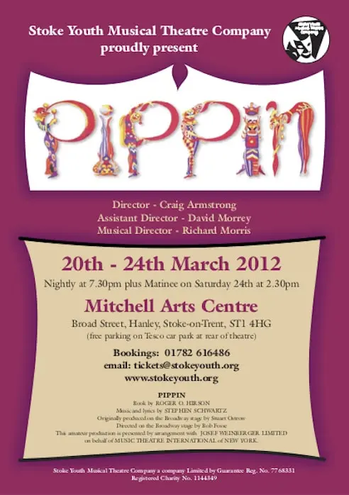 Stoke Youth Musical Theatre Company's Pippin poster