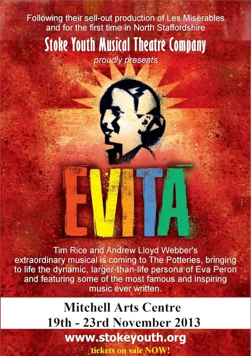 Five Towns Theatre's Evita poster